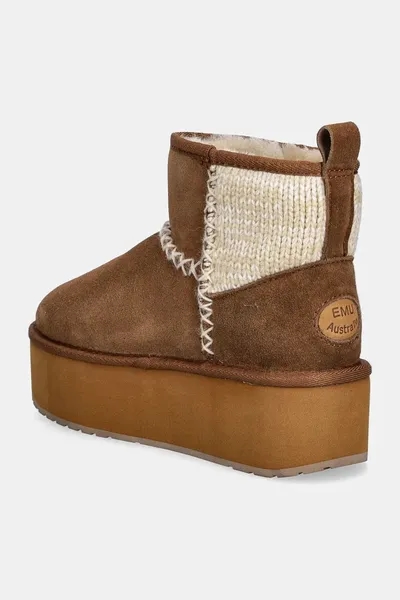Замшевые сапоги Emu Australia Stinger Knit Flatform