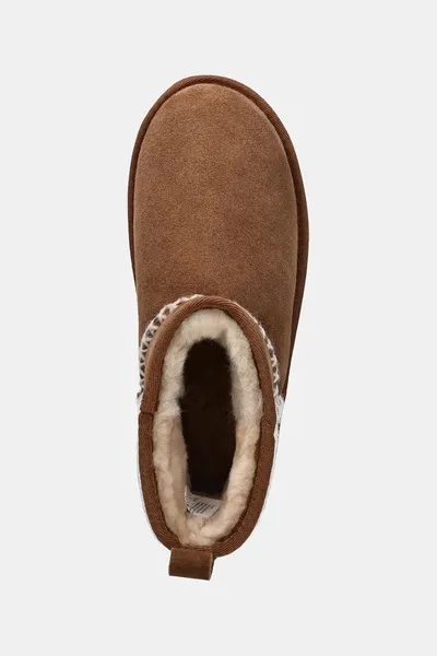 Замшевые сапоги Emu Australia Stinger Knit Flatform